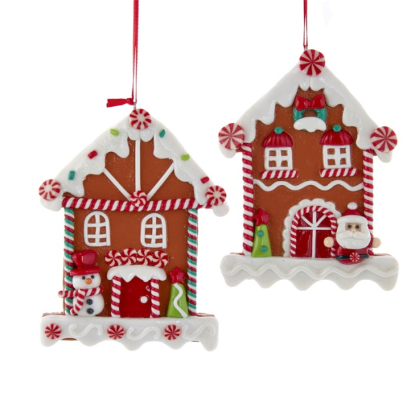 Kurt S. Adler D4151 - Gingerbread House Ornament, 5" (13 cm) -2er Set-